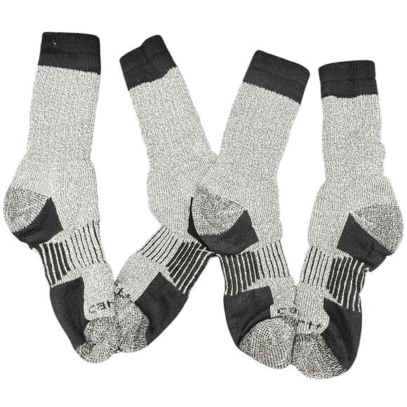 Carhartt Other - 🧦 Carhartt Gray Black Work Crew Socks 2 Pair Lot Boot Hiking Durable Cushion